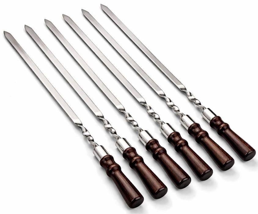 Набор шампуров для шашлыка с деревянной ручкой 74 см. 6 шт. (2104619369)