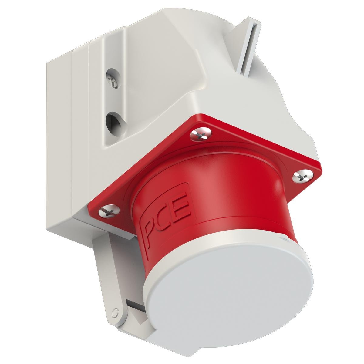 Силовая вилка настенная PCE с крышкой 3P+N+E IP44 32A 400V (525-6d)