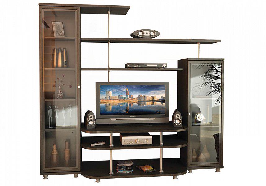 Стенка для гостинной Mebel Service Рио 1 с тумбой под телевизор Венге темный