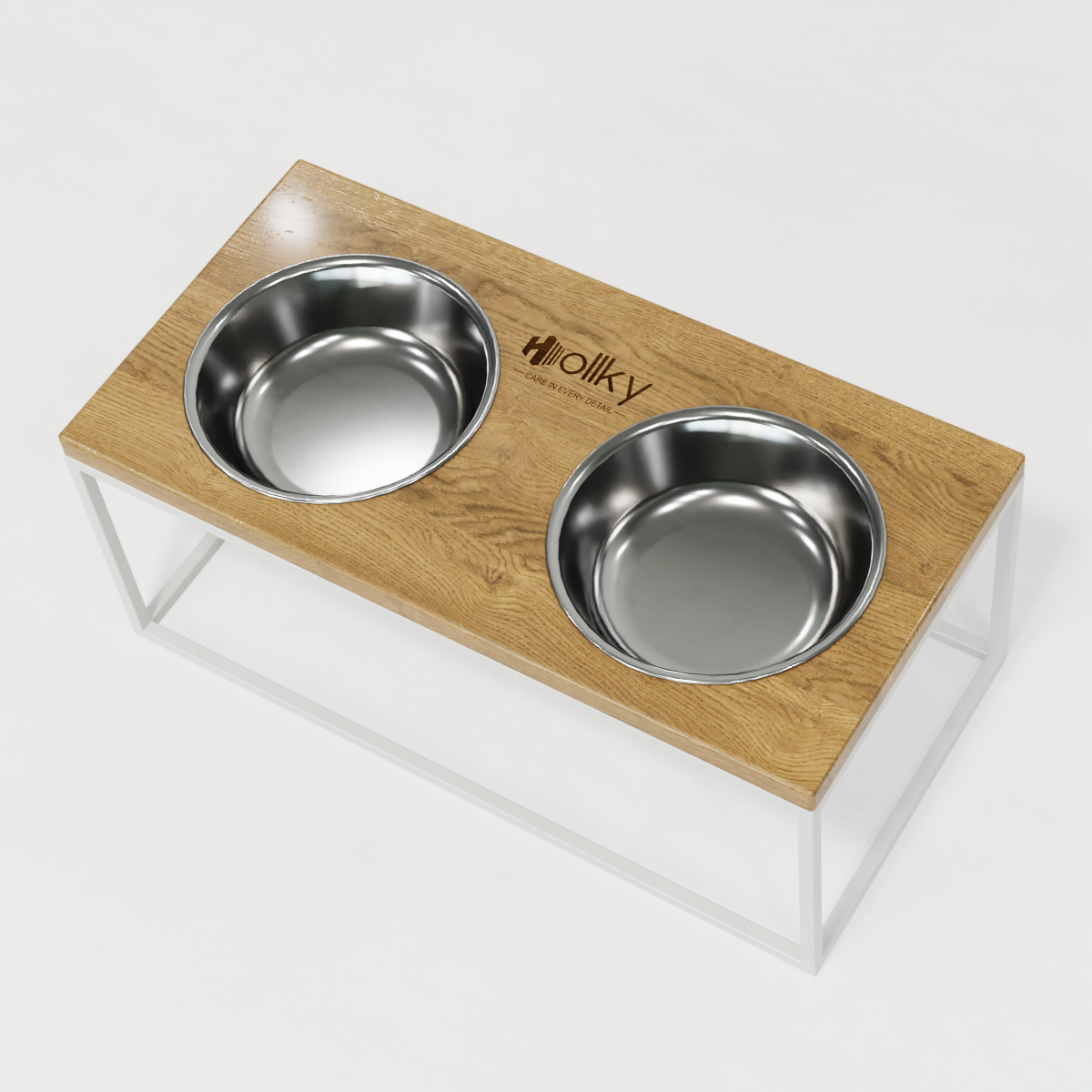Миски на подставке для больших собак Hollky Base XL20 2х1,8 л (BXL20-522620-WHNT) - фото 4