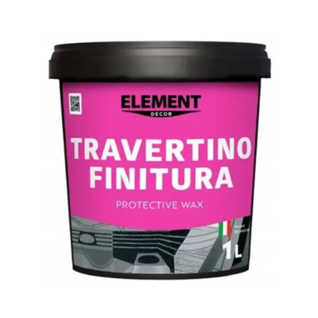 Віск декоративний захисний ELEMENT Decor Travertino Finitura прозора база 1 л (1822343121)