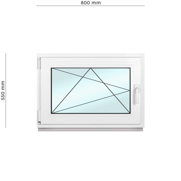 Окно металлопластиковое Framex поворотно-откидное с левым открытием 800х550 мм Белый - фото 2