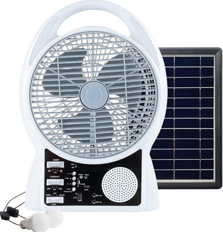 Вентилятор N288-8 з радіо і LED-лампами Bluetooth сонячна панель 2 швидкості 6 Вт USB 3,2V 5500 мАг (45951-_969)