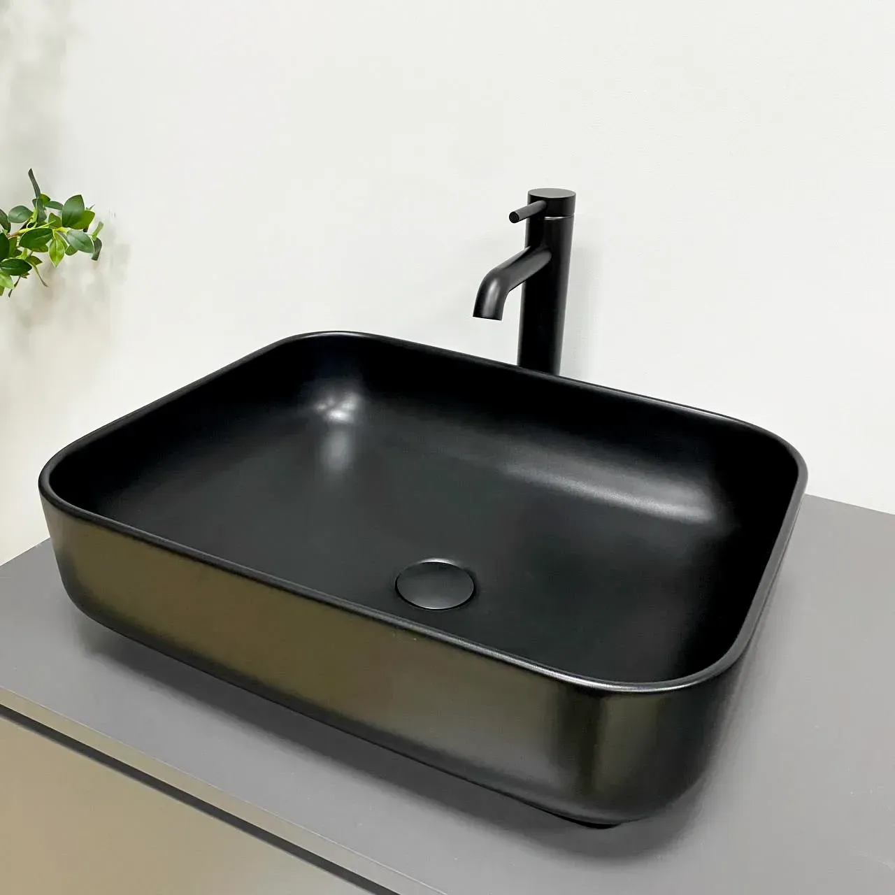 Раковина накладна VBI PALERMO прямокутна 500x390 мм Чорний матовий (RM-VBI-012310)