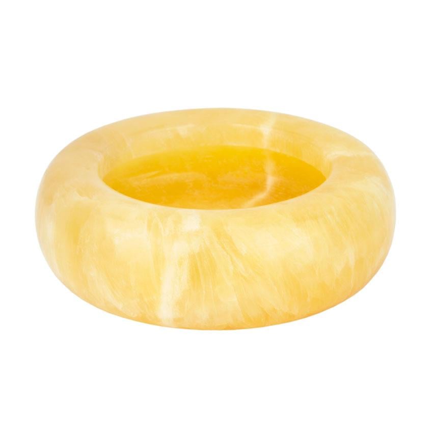 Пепельница настольная натуральный камень круглая 9,3х9,3х3,4 см Песочный (27832)