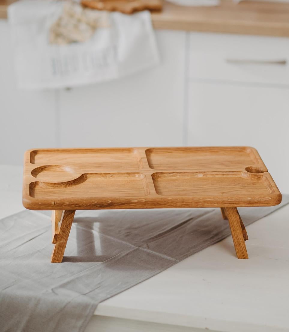 Столик для закусок и десертов из натурального дерева 50x30 см (33089718)