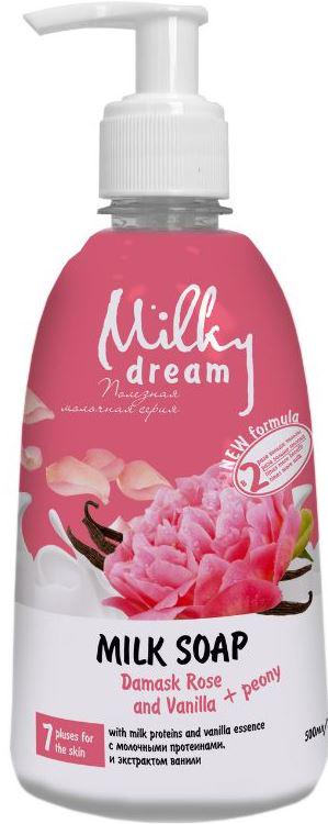 Крем-мыло жидкое Milky Dream Дамасская Роза и Ваниль дозатор 500 мл Крем-мыло жидкое Milky Dream Дамасская Роза и Ваниль дозатор 500 мл