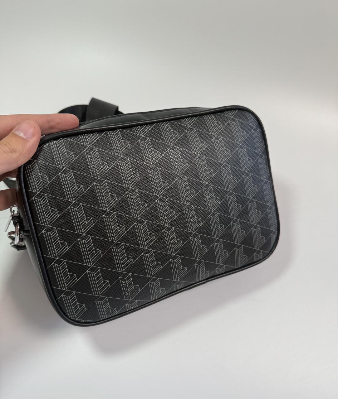 Сумка Lacoste monogram через плечо Черный - фото 9