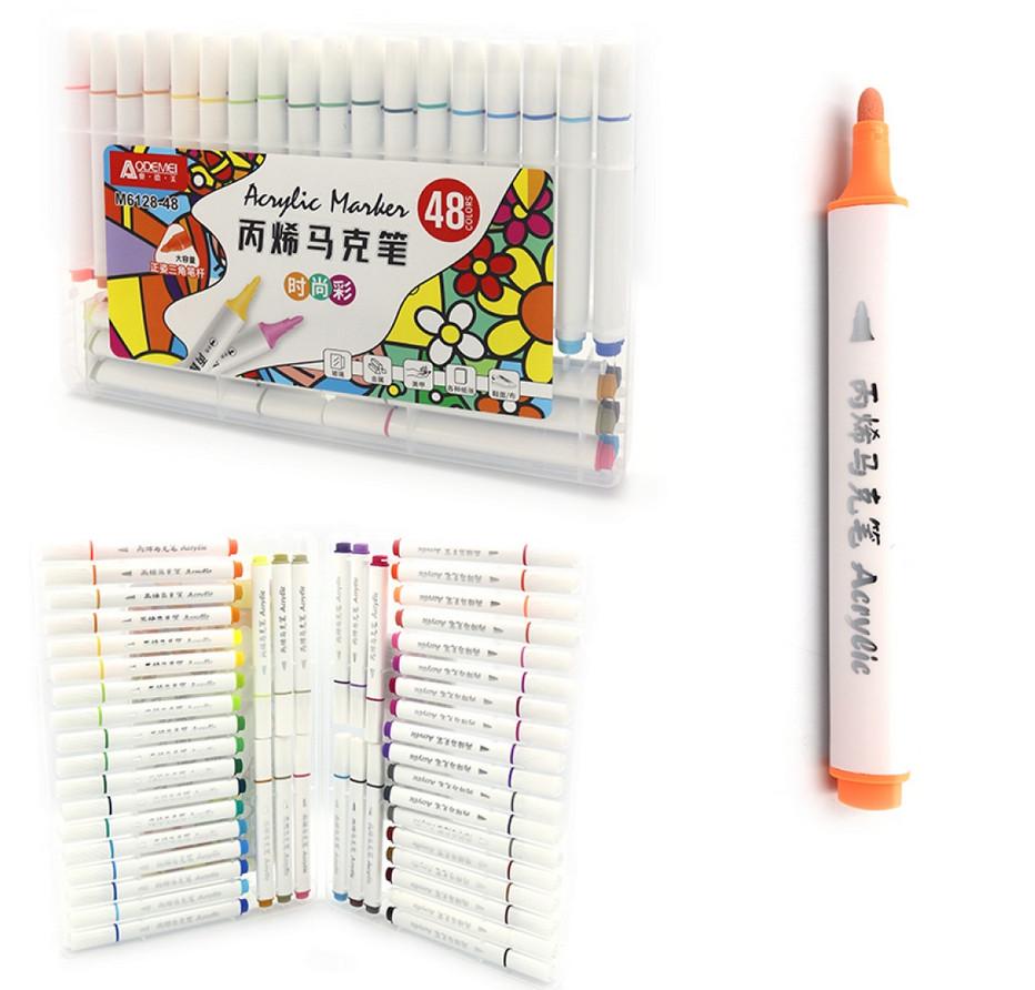 Набор акриловых скетчмаркеров Aodemei 48 цветов - фото 2 Набор акриловых скетчмаркеров Aodemei 48 цветов - фото 2