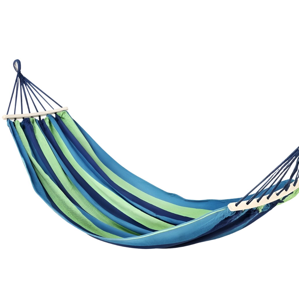 Гамак подвесной 200x80 см с планкой 40 см с чехлом Сине-зеленый (400963)