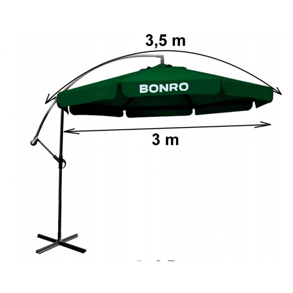 Садовый зонтик Bonro 3,0 M6K с наклоном Зеленый (9000000512) - фото 6