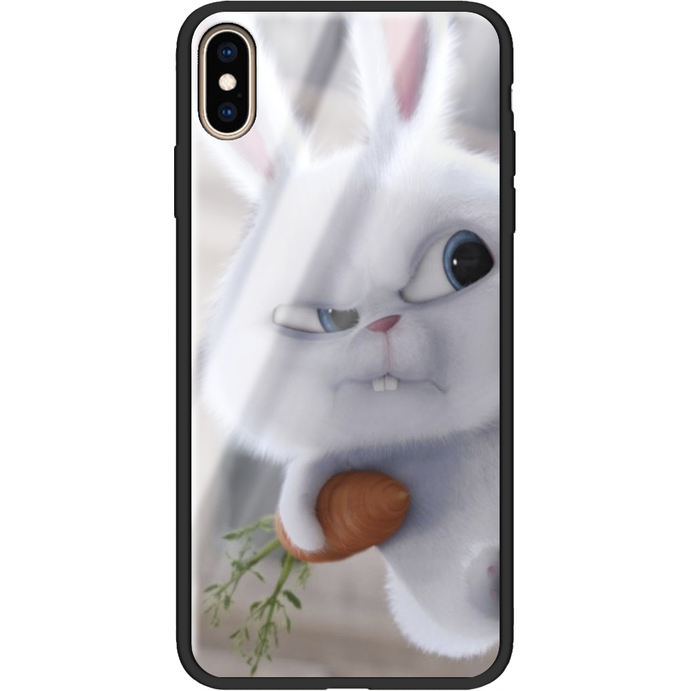 Чохол Boxface iPhone XS Max Rabbit Snowball Чорний силікон зі склом (35321-up1116-37735)