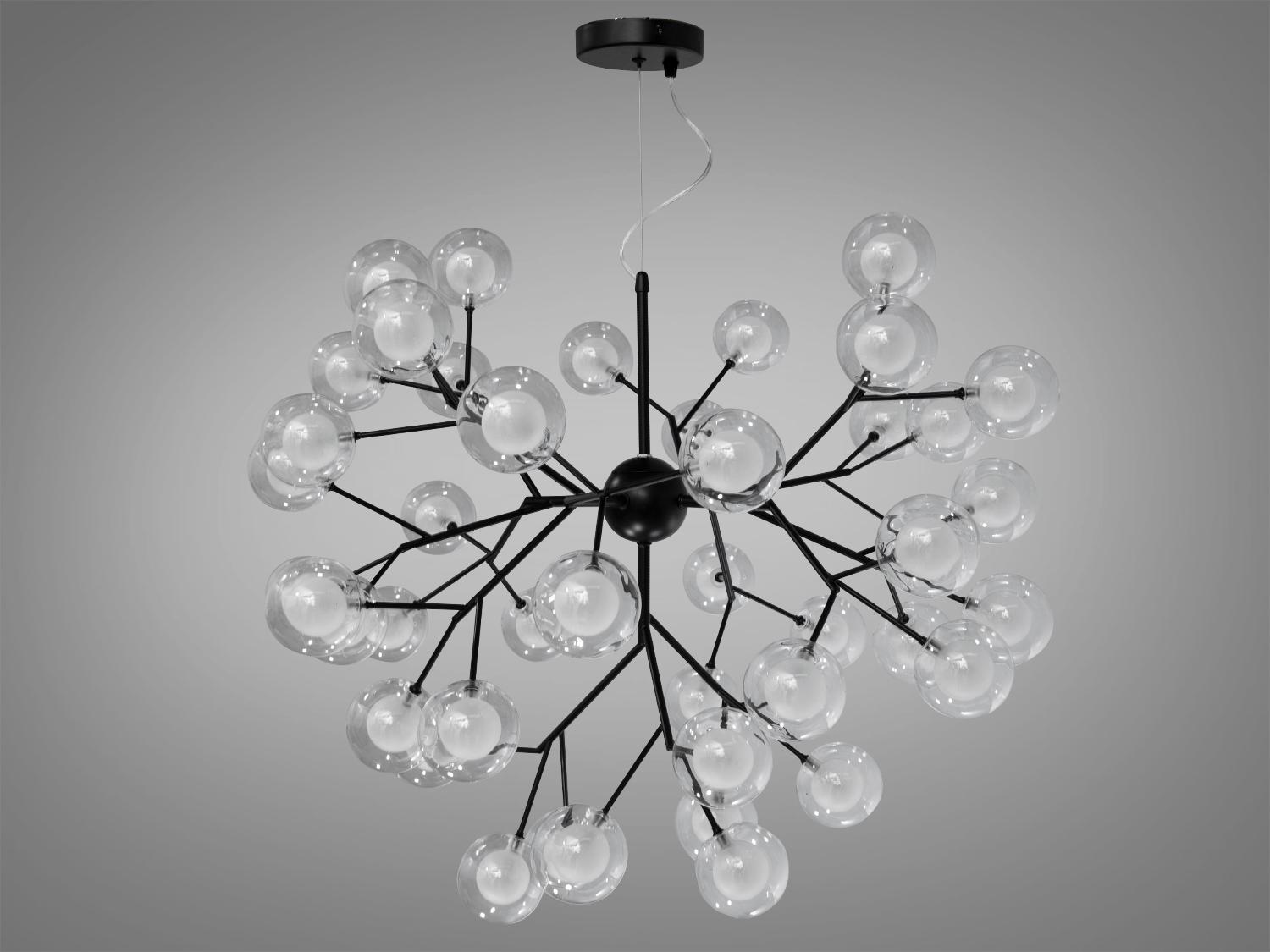 Люстра подвесная Светлячок 45 ламп Черный (887-45B BK) - фото 1 Люстра подвесная Светлячок 45 ламп Черный (887-45B BK) - фото 1
