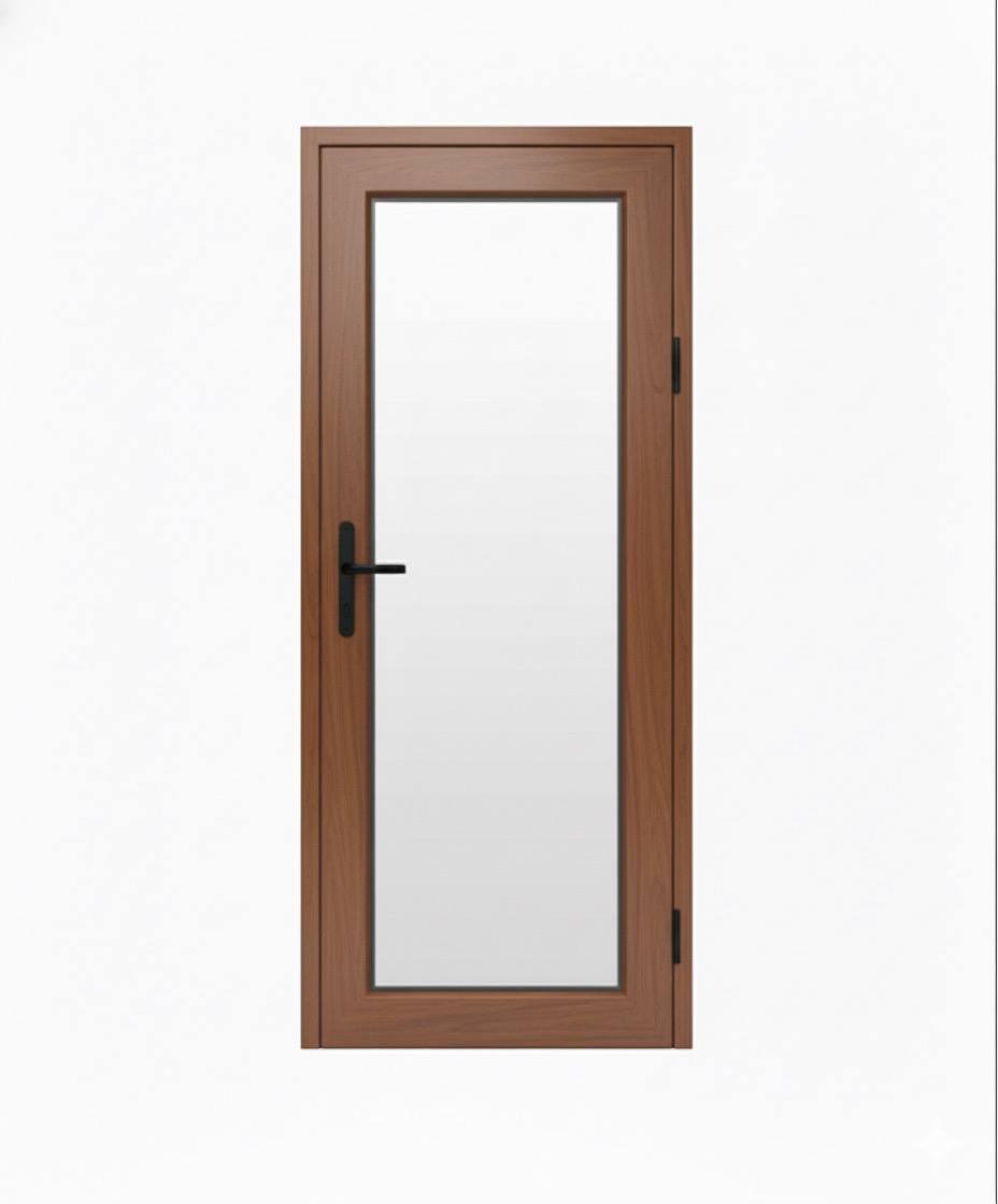 Дверь балконная пластиковая однокамерная Steko с фурнитурой AXOR 2000х750 мм Горіх