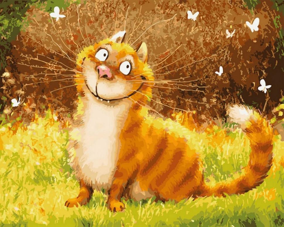 Картина за номерами Brushme Посмішка кота 40x50 см (BRM5587) Картина за номерами Brushme Посмішка кота 40x50 см (BRM5587)