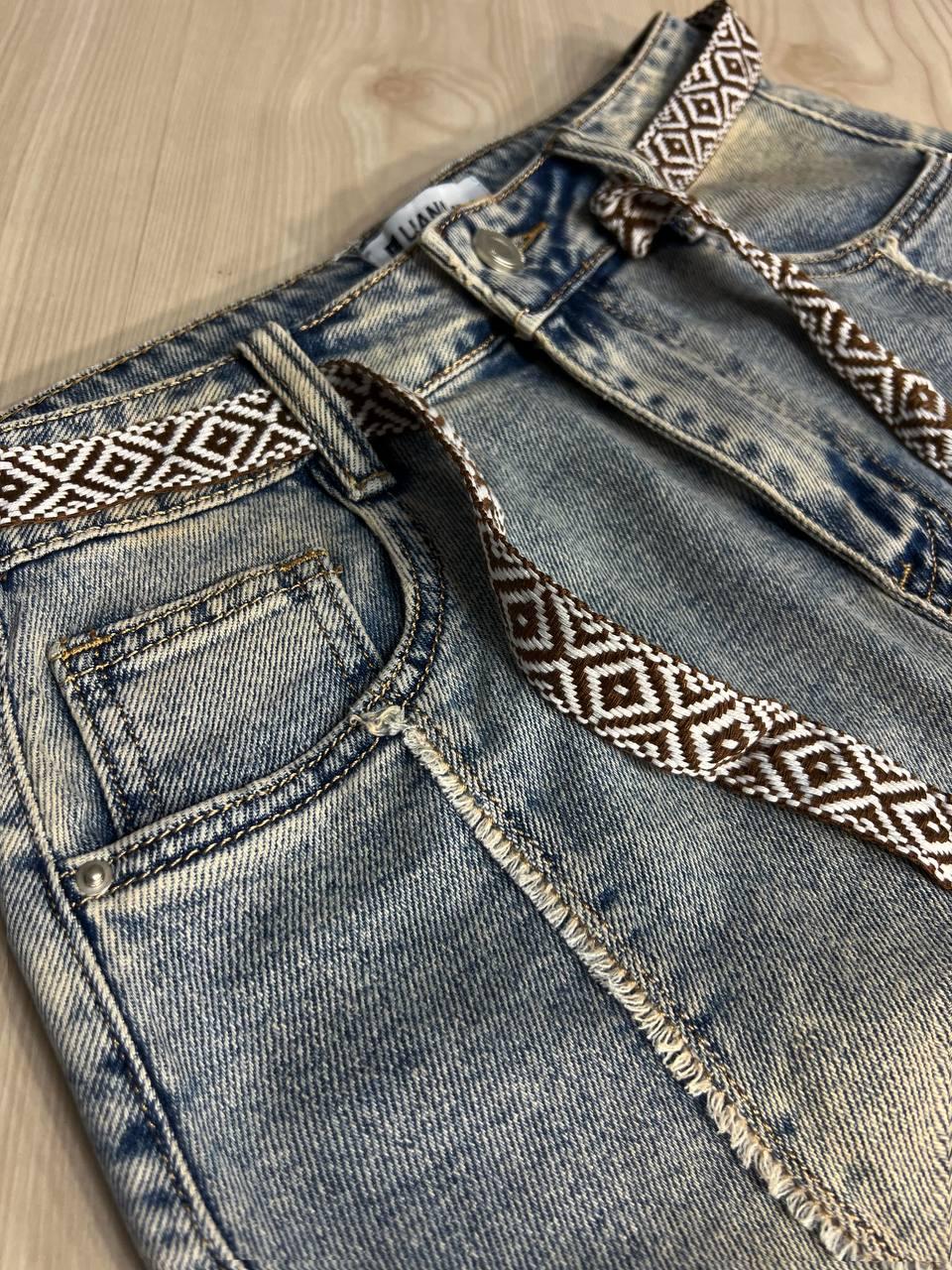 Юбка женская джинсовая Liana 426 с бахромой и этнопоясом р. 27 Голубой (26864194) - фото 5 Юбка женская джинсовая Liana 426 с бахромой и этнопоясом р. 27 Голубой (26864194) - фото 5