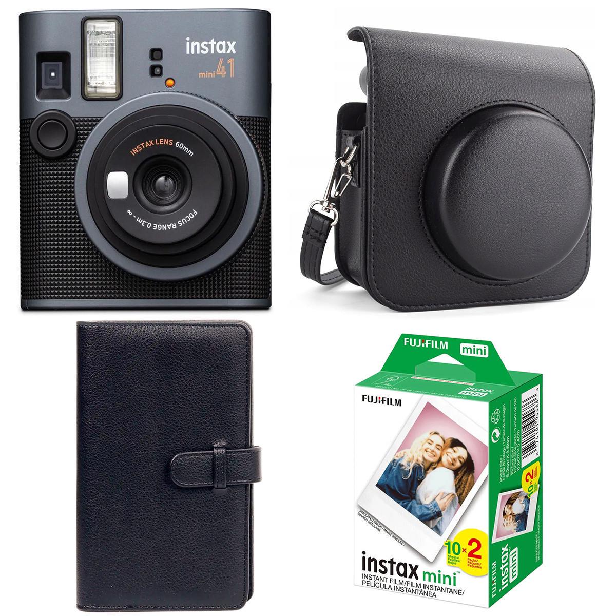 Подарунковий набір фотоапарат Fujifilm Instax Mini 41 фотопапір 20 шт./чохол/фотоальбом на 108 фото Чорний (2728000749)