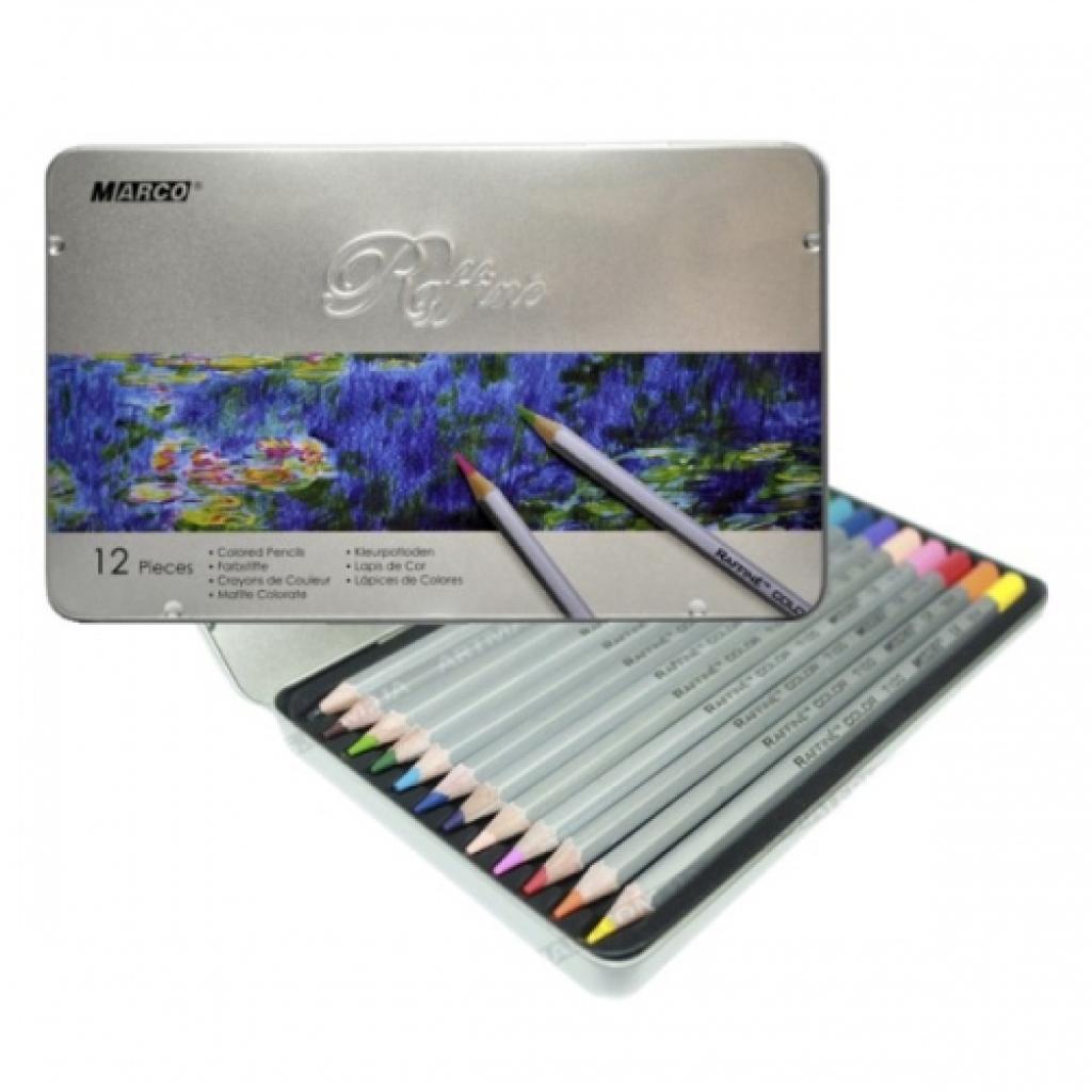 Карандаши цветные Marco Raffine ART в металическом пенале 12 цветов (7100/12TN)