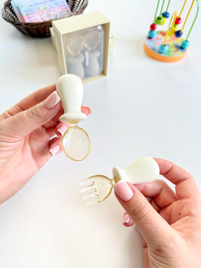 Набор детских приборов Heorshe ложка/вилка с 6 месяцев Белый (28056280) - фото 4 Набор детских приборов Heorshe ложка/вилка с 6 месяцев Белый (28056280) - фото 4