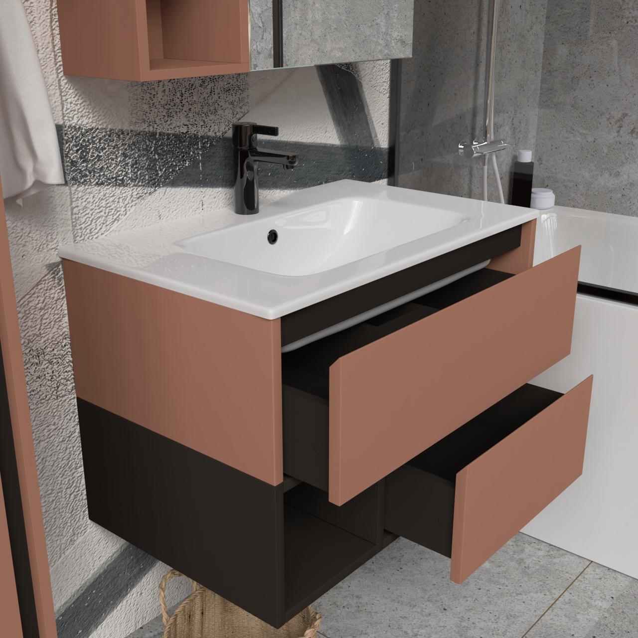 Тумба підвісна з раковиною MVK Vostok Craft 80 В2 800х450х530 мм Сахара (c280skh) - фото 3 Тумба підвісна з раковиною MVK Vostok Craft 80 В2 800х450х530 мм Сахара (c280skh) - фото 3