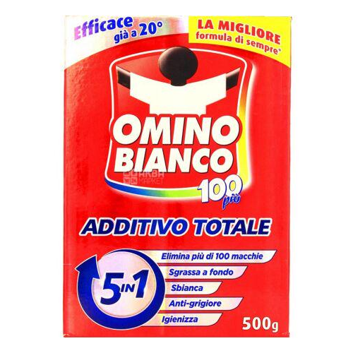 Средство добавка пятновыводитель к стирке комплексного действия Omino Bianco Additivo Totale 500 г