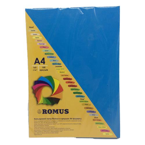 Папір кольоровий Romus А4 160 г/м2 100 арк. Темно-cиній (R51437)