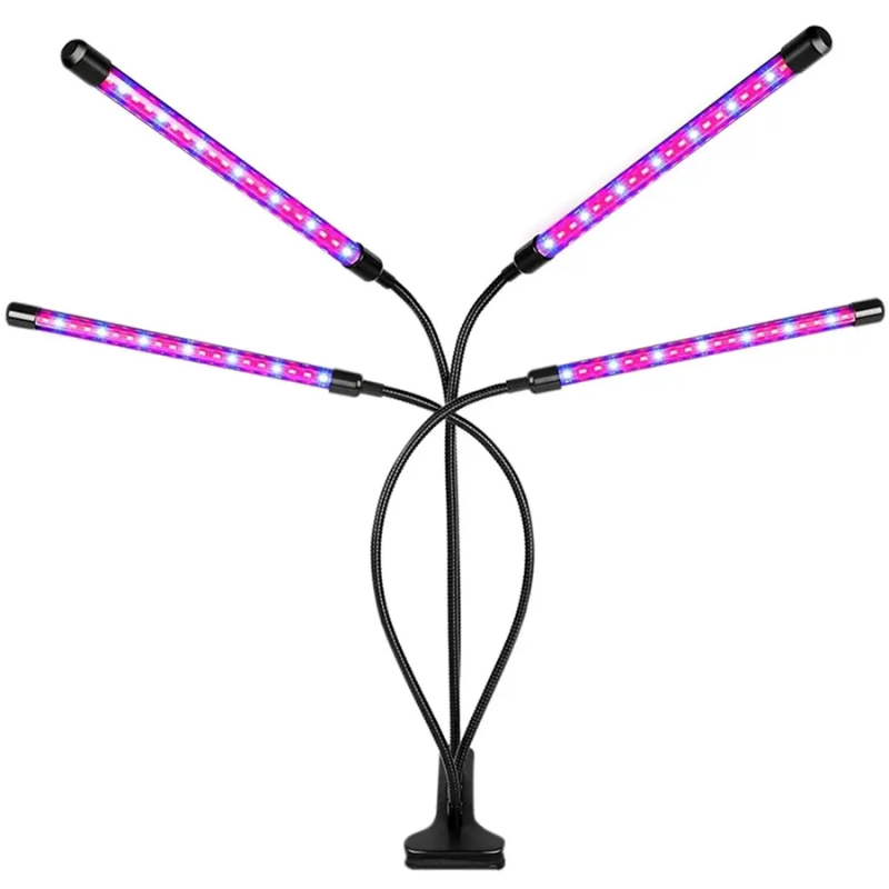 Фитолампа светодиодная полного спектра на прищепке с таймером/4 LED модулями/3 режимами/USB питанием 36 Вт (2499805073)