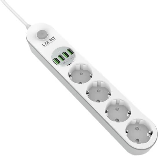 Фльтр мережевий подовжувач LDNIO з USB виходами 4x220 V/4xUSB 2 м. (SE4432)