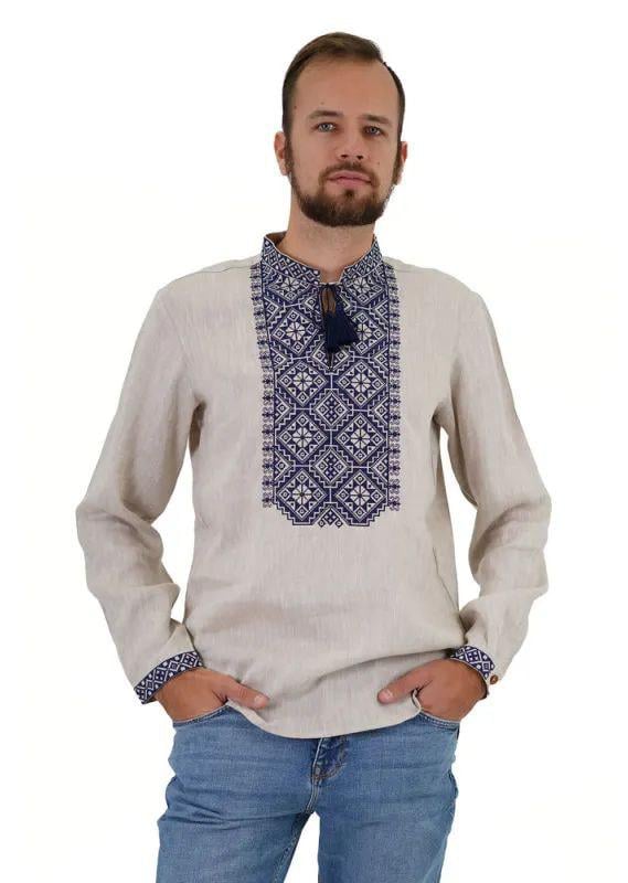 Вышиванка мужская р. 52 Серый (502)