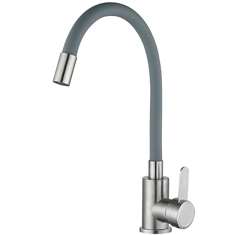 Смеситель для кухни MIXXUS FAN-011 MI6106 с гибким изливом Серый (196572)