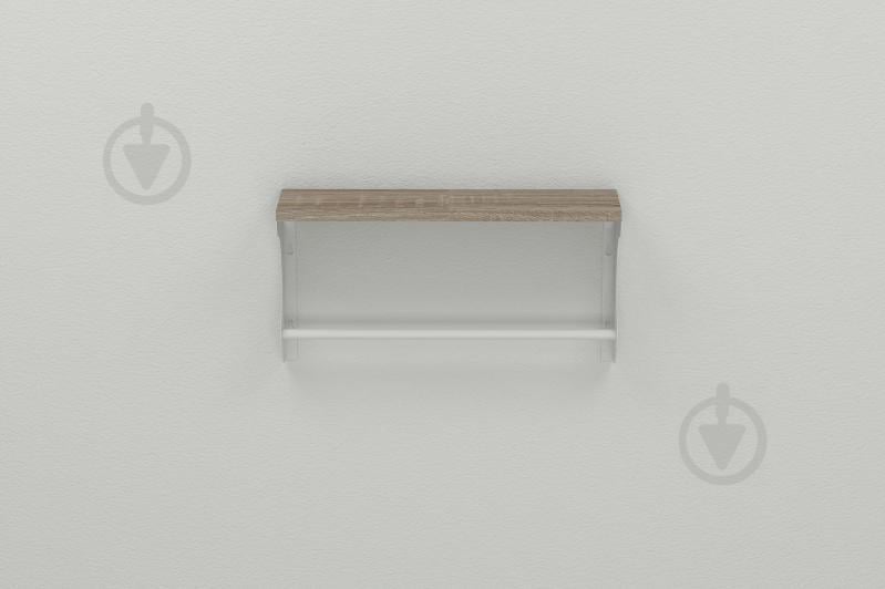 Полка настенная Ferrum-decor Юзиби 270x700x150 металл Белый ДСП Сонома Трюфель 16 мм (UZI0054)