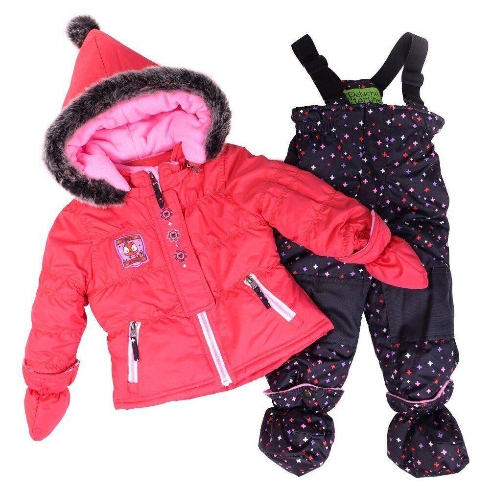 Дитячий зимовий комплект для дівчинки Peluche&Tartine F16M18BF 88-94 см Кораловий (F16M18BF-Calypsocoral-24m)