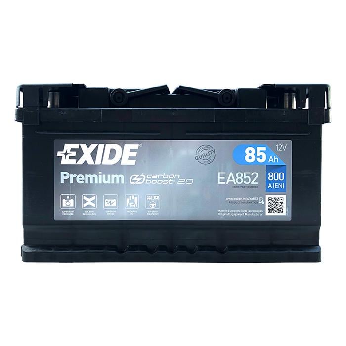 Акумулятор автомобільний EXIDE Premium Carbon Boost 2.0 EA852 EN 6СТ-85Ah АзЕ 800A (4778)