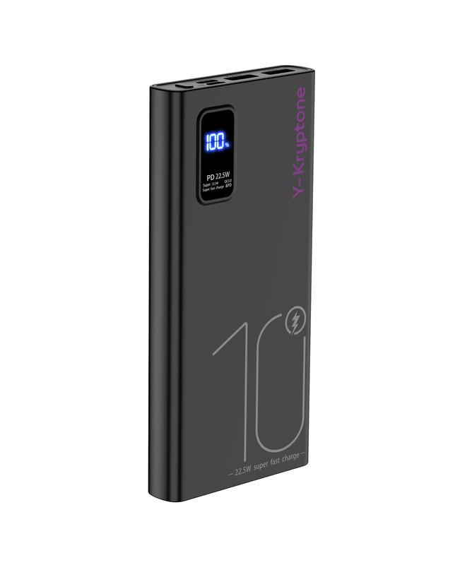 Повербанк Y-Kryptone GT-19 10000 mAh QC3.0 22,5W Fast Charge Black (YK-GT19-B)