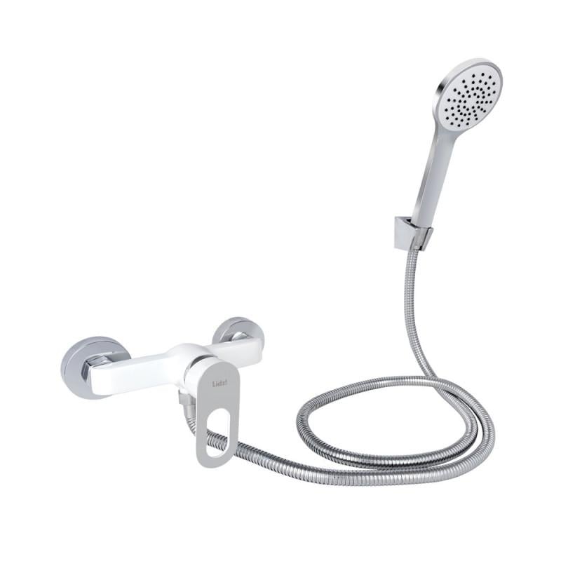 Змішувач для душу Lidz Latwa 010 з душовим гарнітуром K40 White (LDLAT010WHI45426)