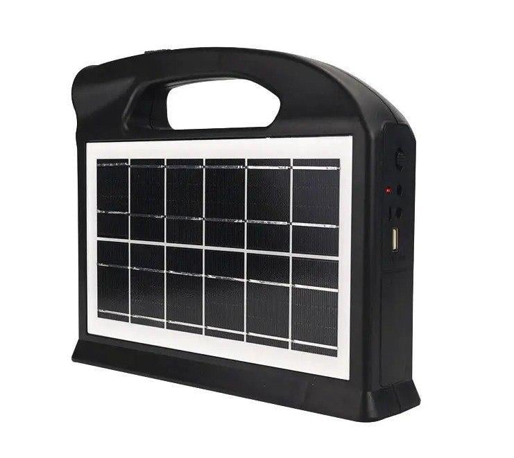 Ліхтар LED CcLamp CL-13 із сонячною панеллю та функцією повербанку та 2 лампочками Чорний