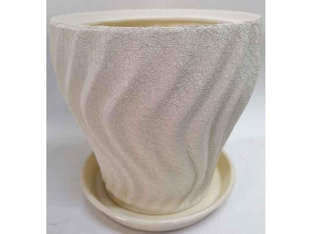 Горщик для квітів керамічний Авангард 5 л Бежевий (837449)