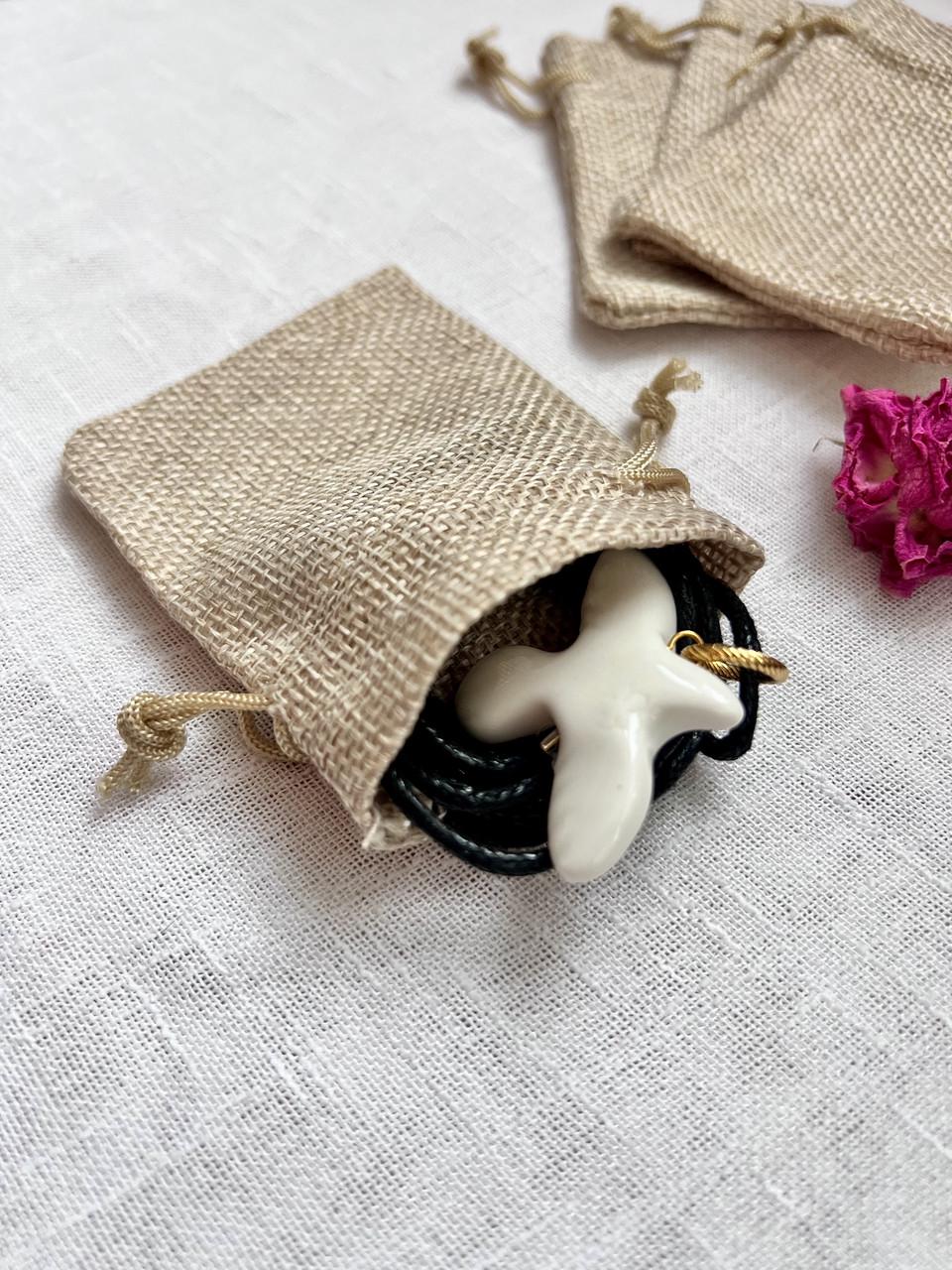 Мішечок еко льняний універсальний багаторазовий для прикрас / сувенірів (060) - фото 3 Мішечок еко льняний універсальний багаторазовий для прикрас / сувенірів (060) - фото 3