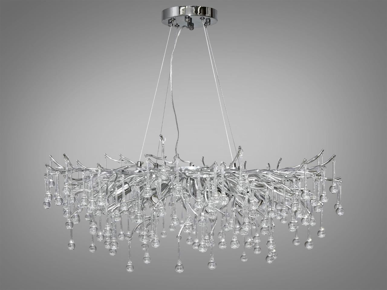 Люстра хрустальная для холла 607-800CH-LS Батавские слезы на 10 ламп Хром (2200420116) Люстра хрустальная для холла 607-800CH-LS Батавские слезы на 10 ламп Хром (2200420116)