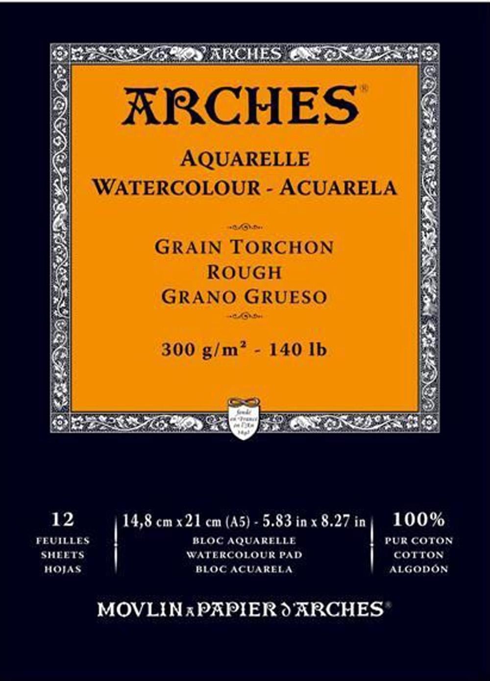 Альбом для акварелі Arches Rough бавовна 300 г/кв. м 12 арк. А5 Природний білий (1795100)