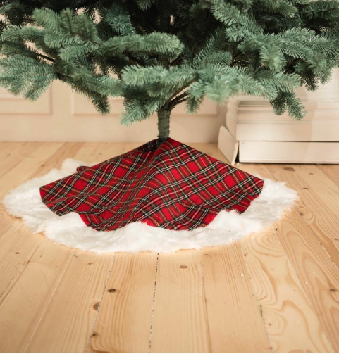 Коврик под елку с эко-мехом d 1 м Красный - фото 1 Коврик под елку с эко-мехом d 1 м Красный - фото 1