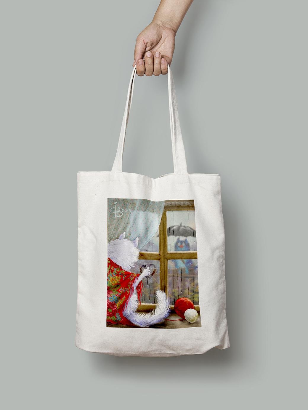 Эко-сумка Любовь в дождливую погоду шопер (rinaz_20162225045_Bag)