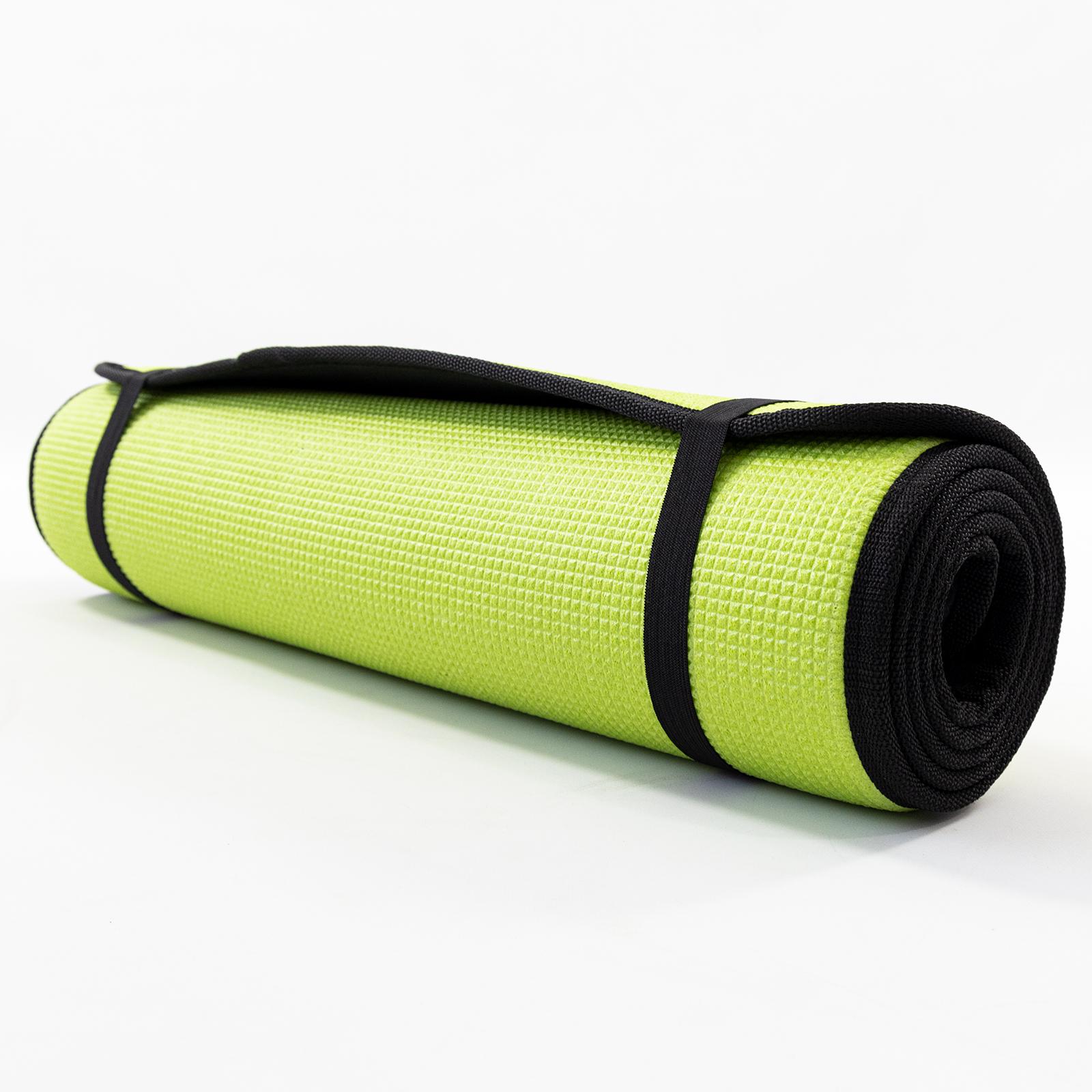 Килимок для йоги та фітнесу EVA Osport Yoga Pro/8 мм Чорно-салатовий (OF-0275) - фото 9