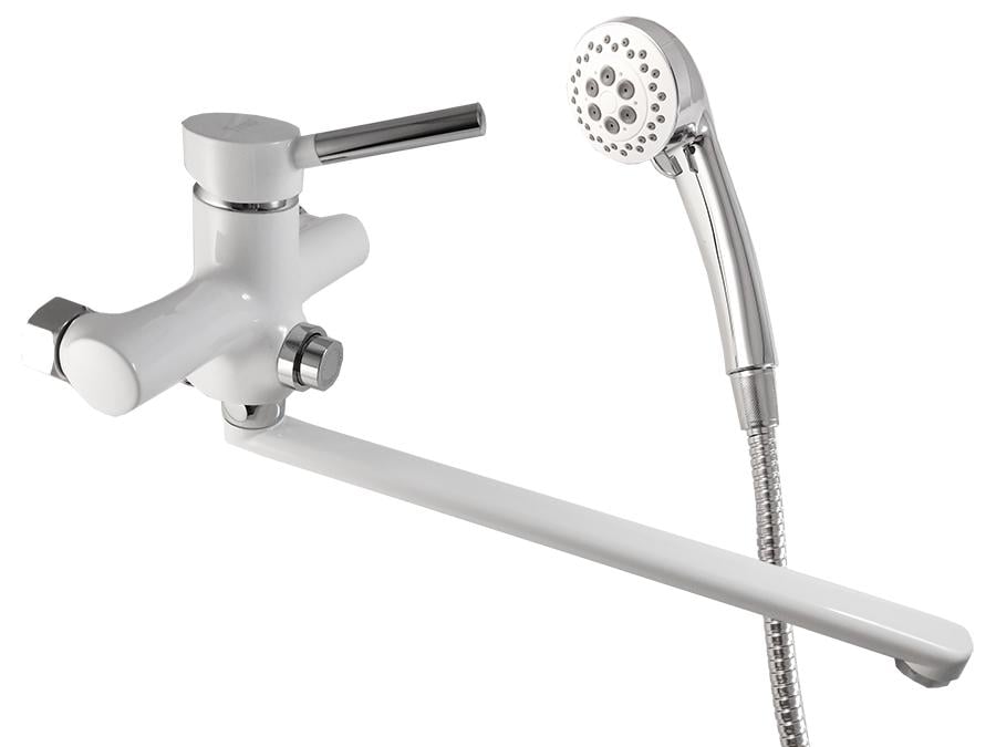 Змішувач для ванни Frap F2244-8 довгий гусак Білий/Хром (34496)