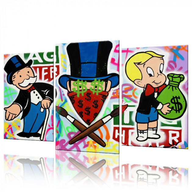 Картина модульная ArtStar Алек Монополи ADFM0002 120х180 см 3 части