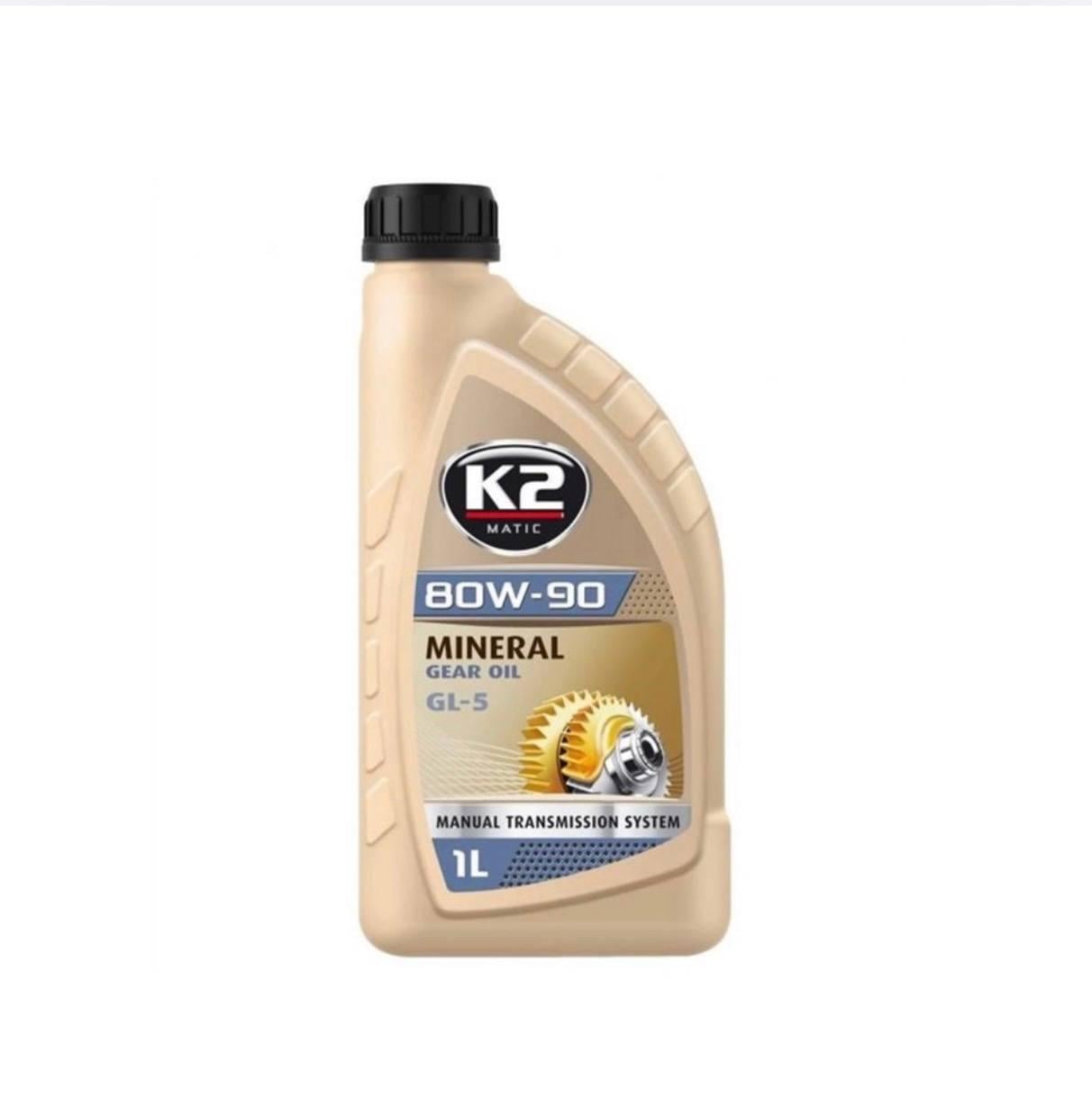 Трансмиссионная смазка минеральная K2 Matic 80W-90 GL-5 1 л для механических КПП (O5541E)