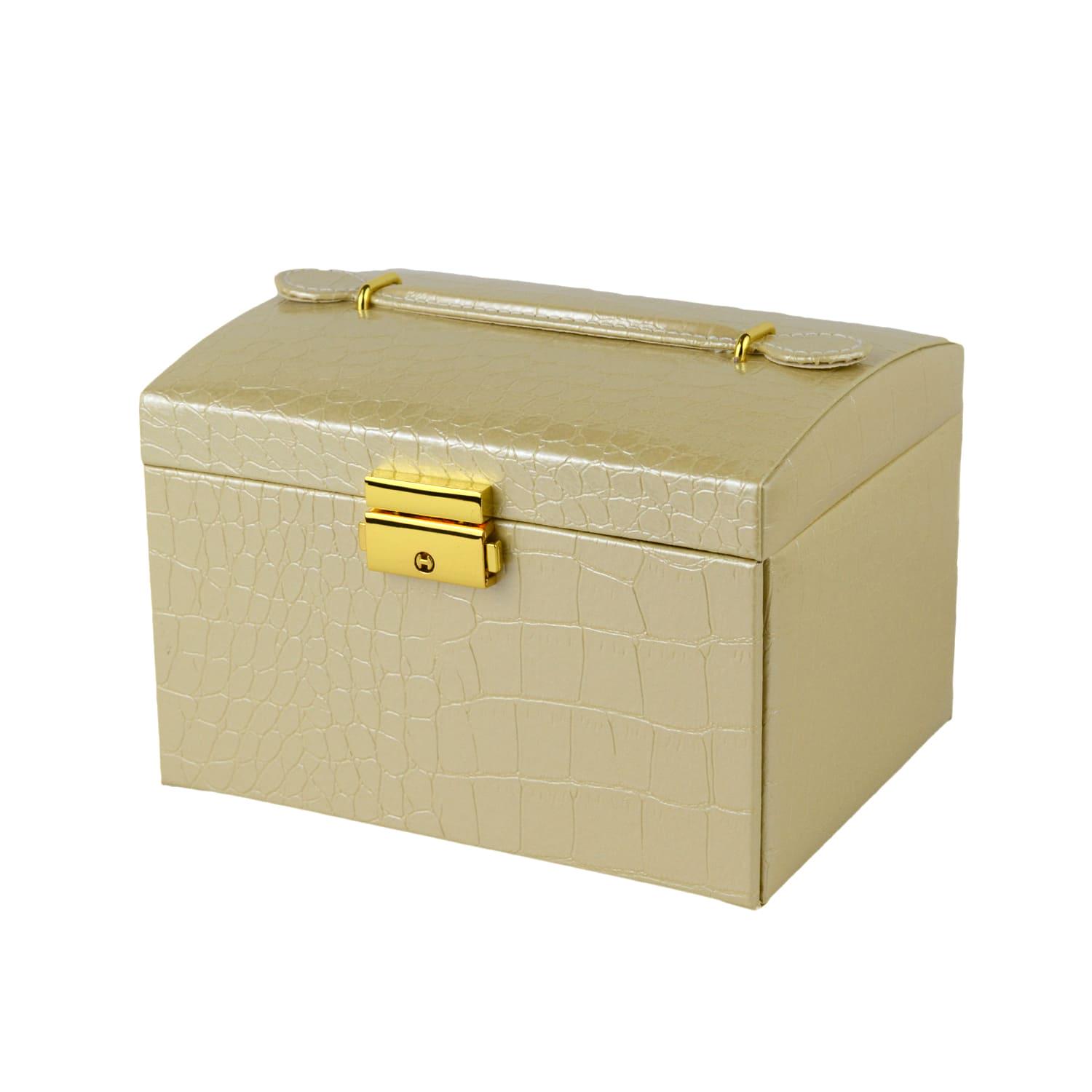 Шкатулка для украшений с зеркалом и ящичками 18х14х12.5 экокожа 12х12х5 см Бежевый (ШДД-13-1) - фото 3 Шкатулка для украшений с зеркалом и ящичками 18х14х12.5 экокожа 12х12х5 см Бежевый (ШДД-13-1) - фото 3