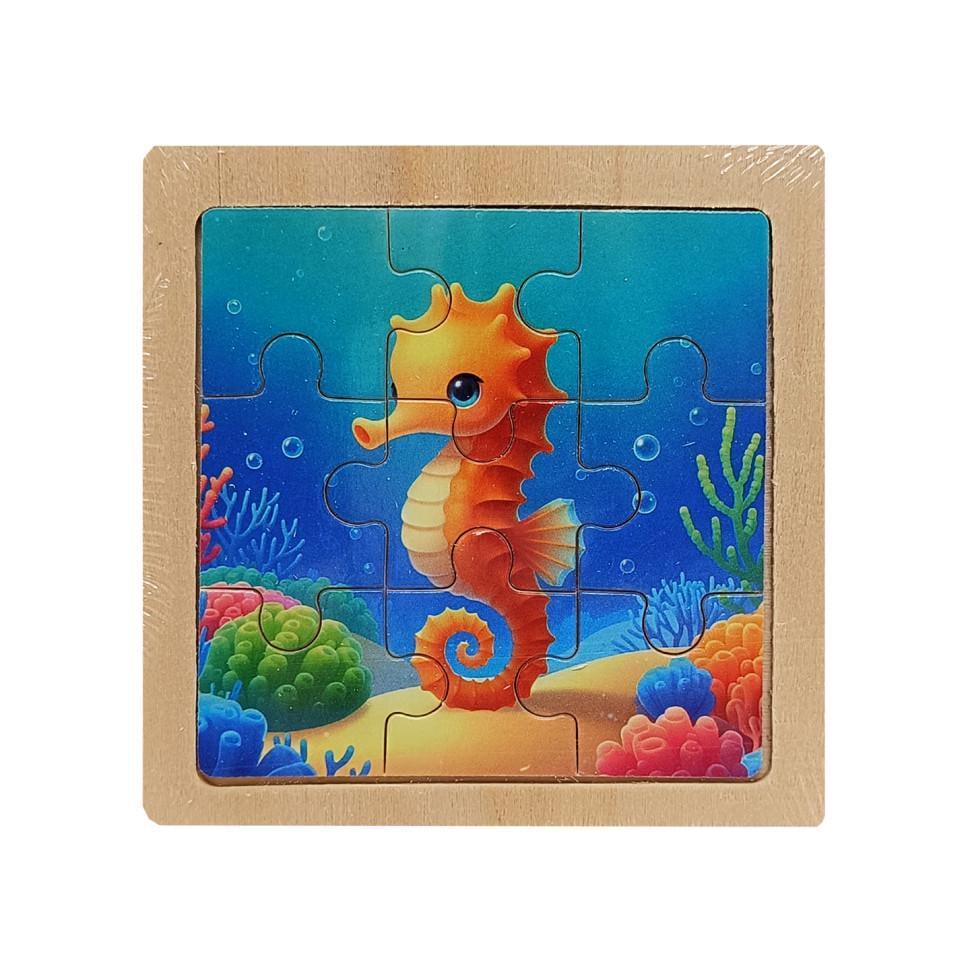 Пазл-вкладиш дерев'яний дитячий Морський коник MD 1506-13 9 ел. (RLT52751)