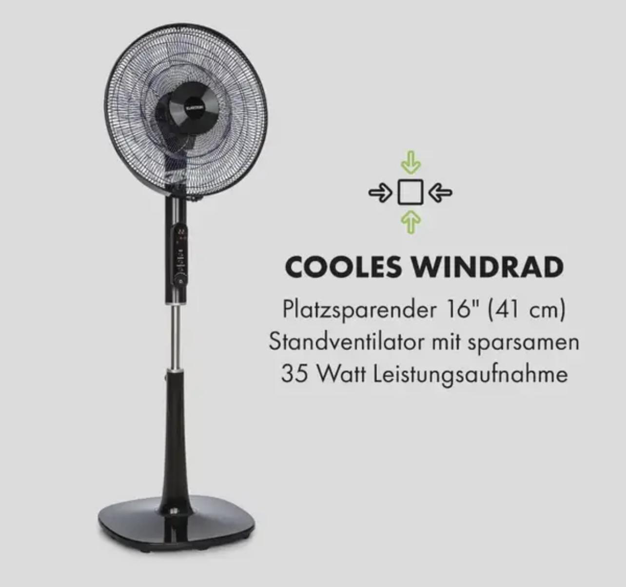 Вентилятор KLARSTEIN Sommerwind с системой DoubleBreeze 35 Вт Черный (10034675) - фото 2