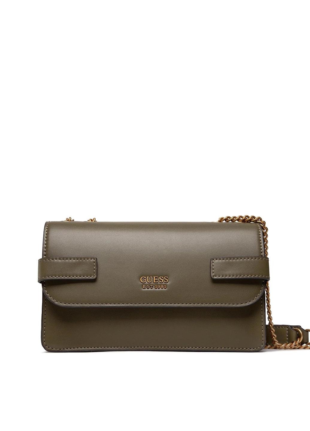 Сумка крос боді жіноча з еко шкіри Guess ATENE CONVERTIBLE XBODY FLAP HWVB8419210-OLV Оливковий
